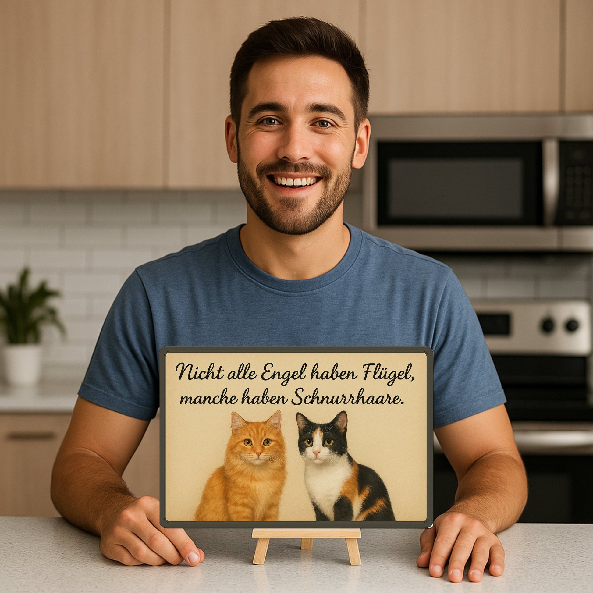 Nicht alle Engel Katzen Blechschild