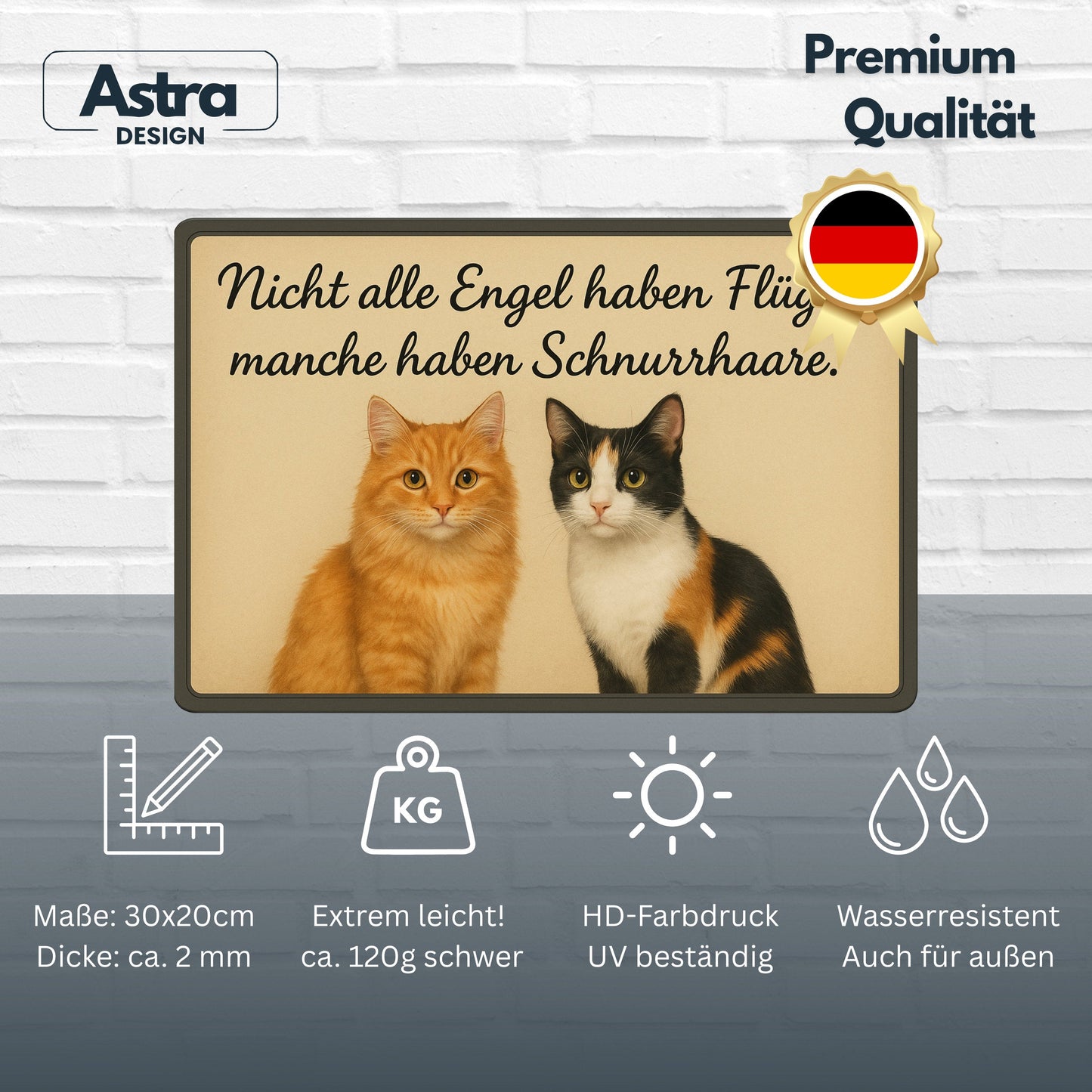 Nicht alle Engel Katzen Blechschild