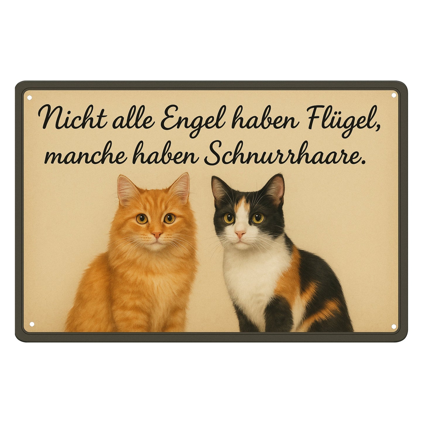 Nicht alle Engel Katzen Blechschild