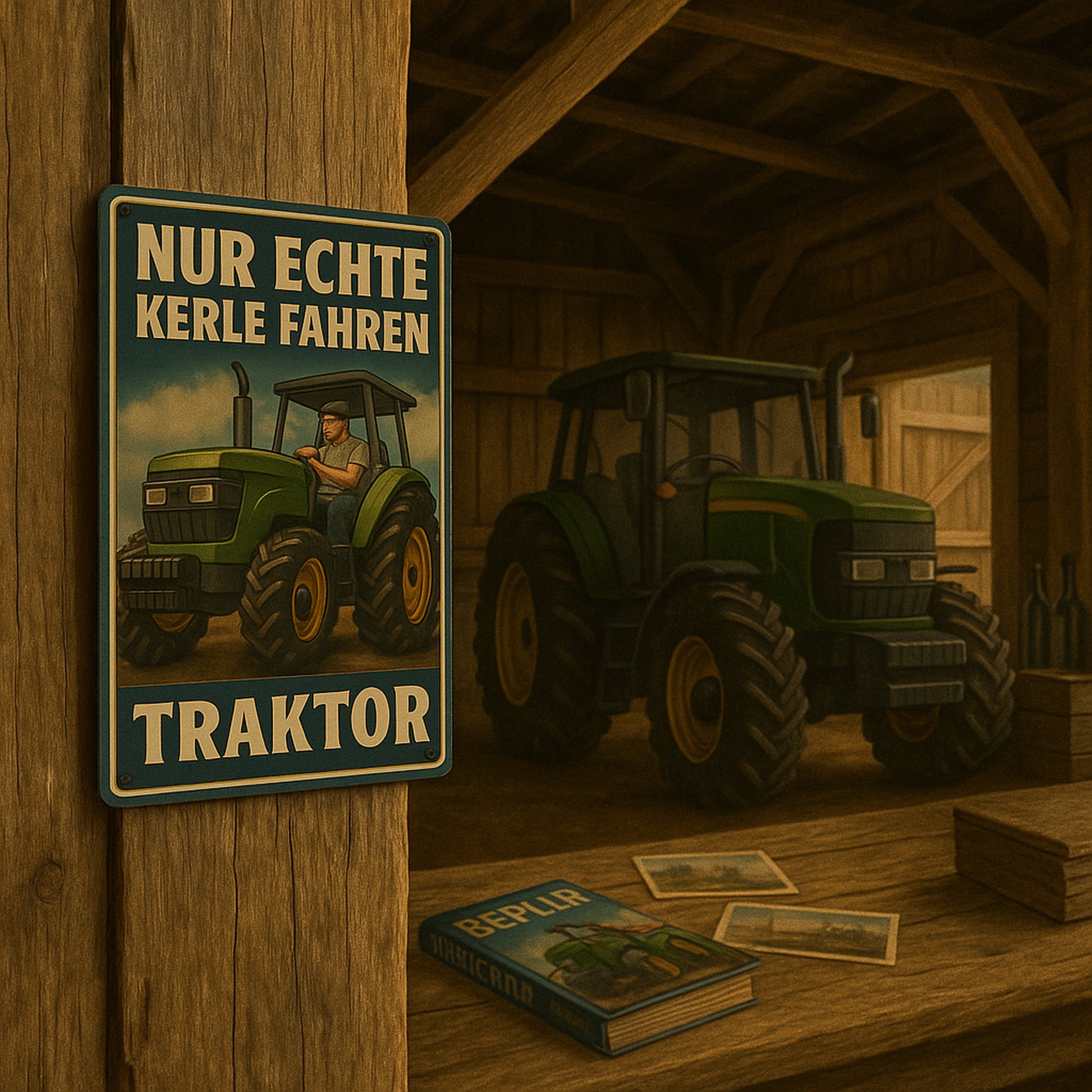 Traktor Echte Kerle Blechschild