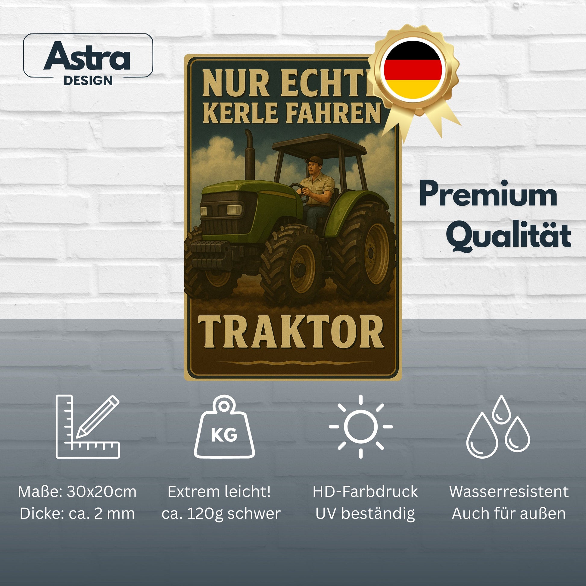 Traktor Echte Kerle Blechschild