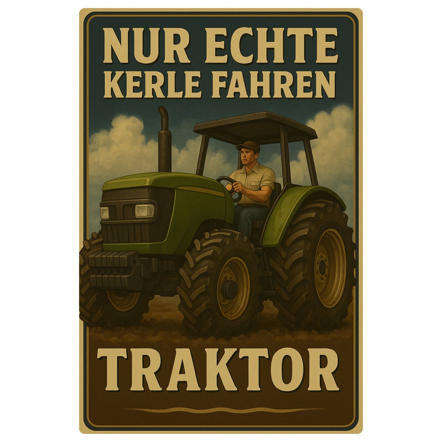 Traktor Echte Kerle Blechschild
