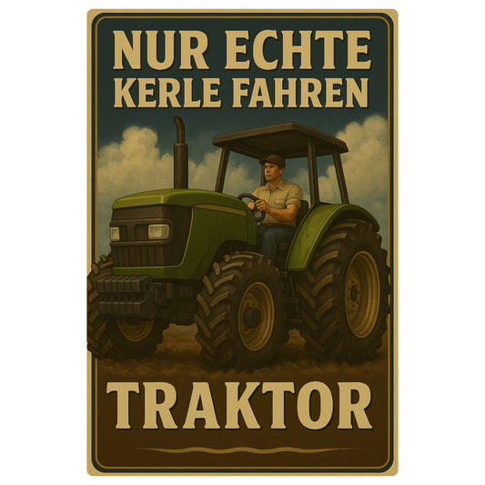 Traktor Echte Kerle Blechschild