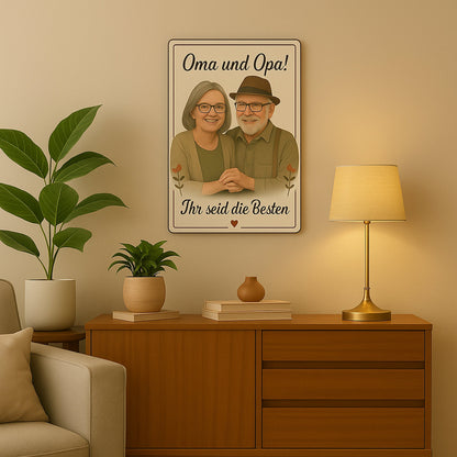 Oma und Opa Blechschild
