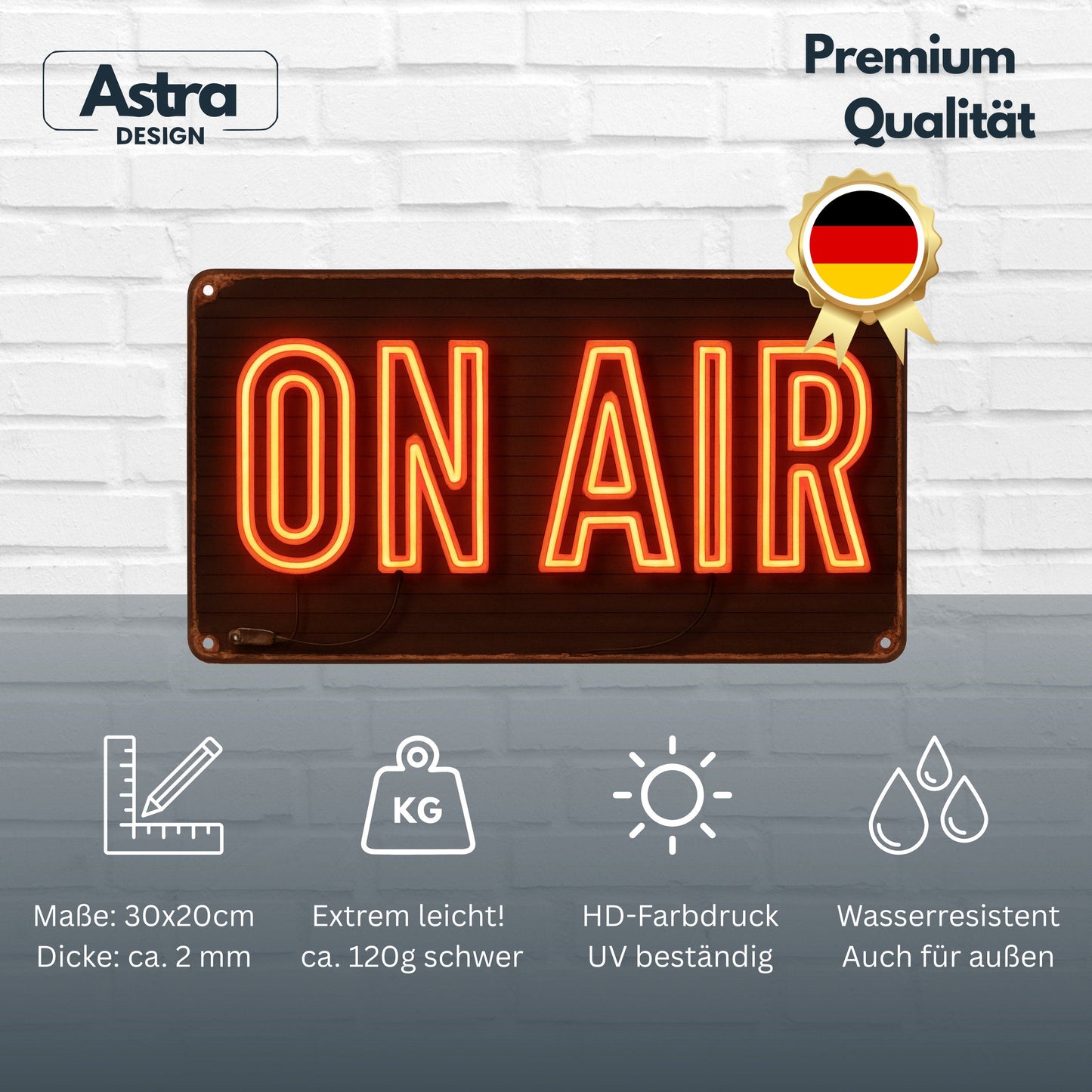 On Air Blechschild