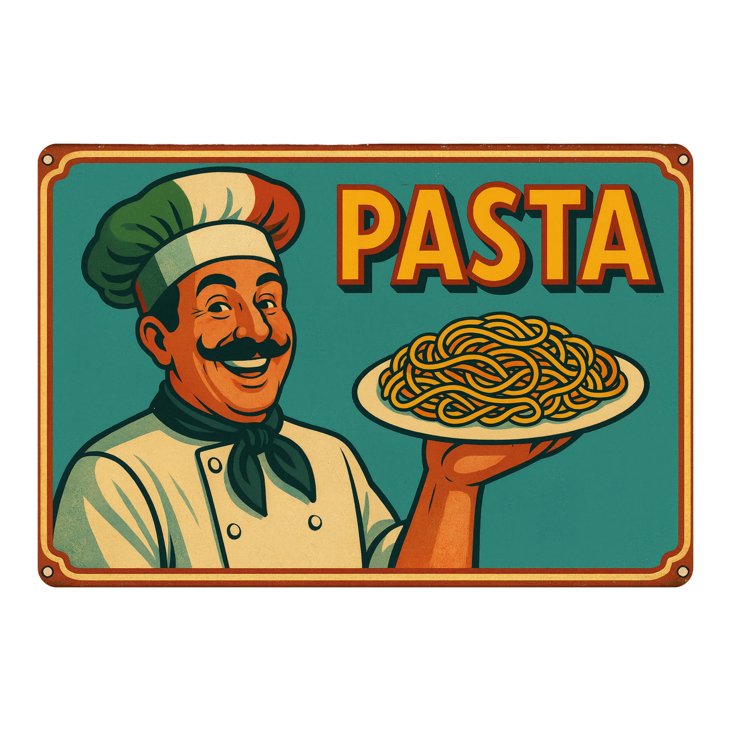 Blechschild Pasta Retro