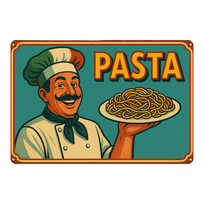Blechschild Pasta Retro