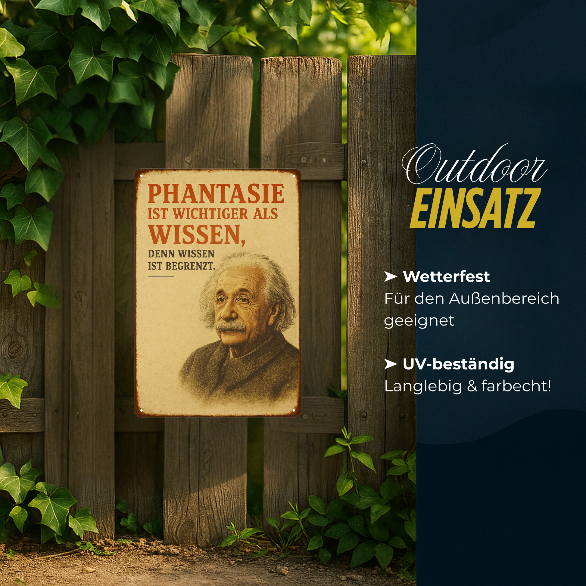 Albert Einstein Phantasie Blechschild 