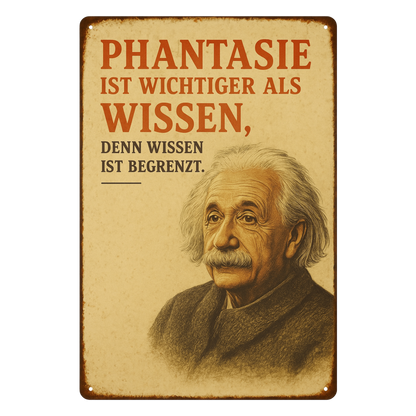 Albert Einstein Phantasie Blechschild 