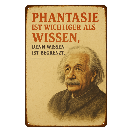 Albert Einstein Phantasie Blechschild 