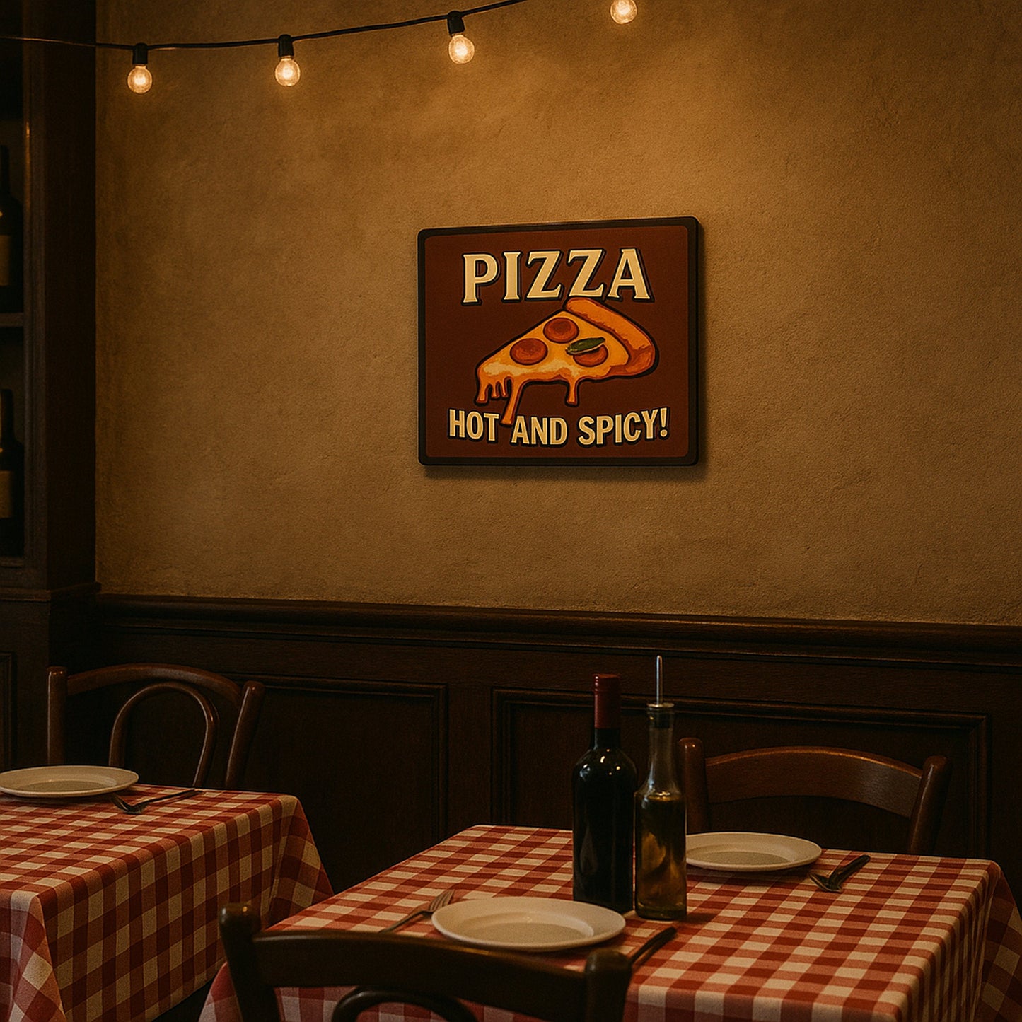 Pizza Hot and Spicy Blechschild