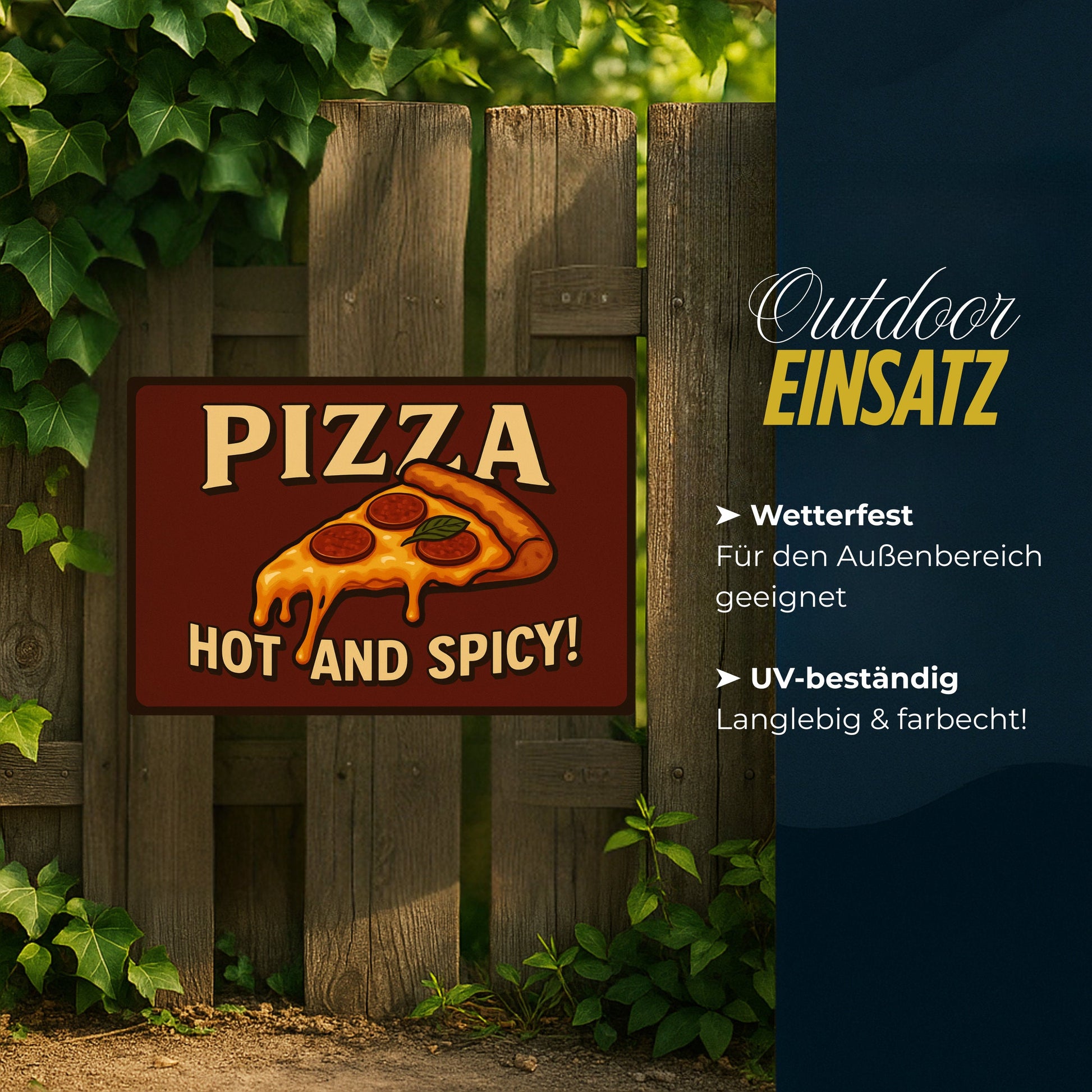 Pizza Hot and Spicy Blechschild