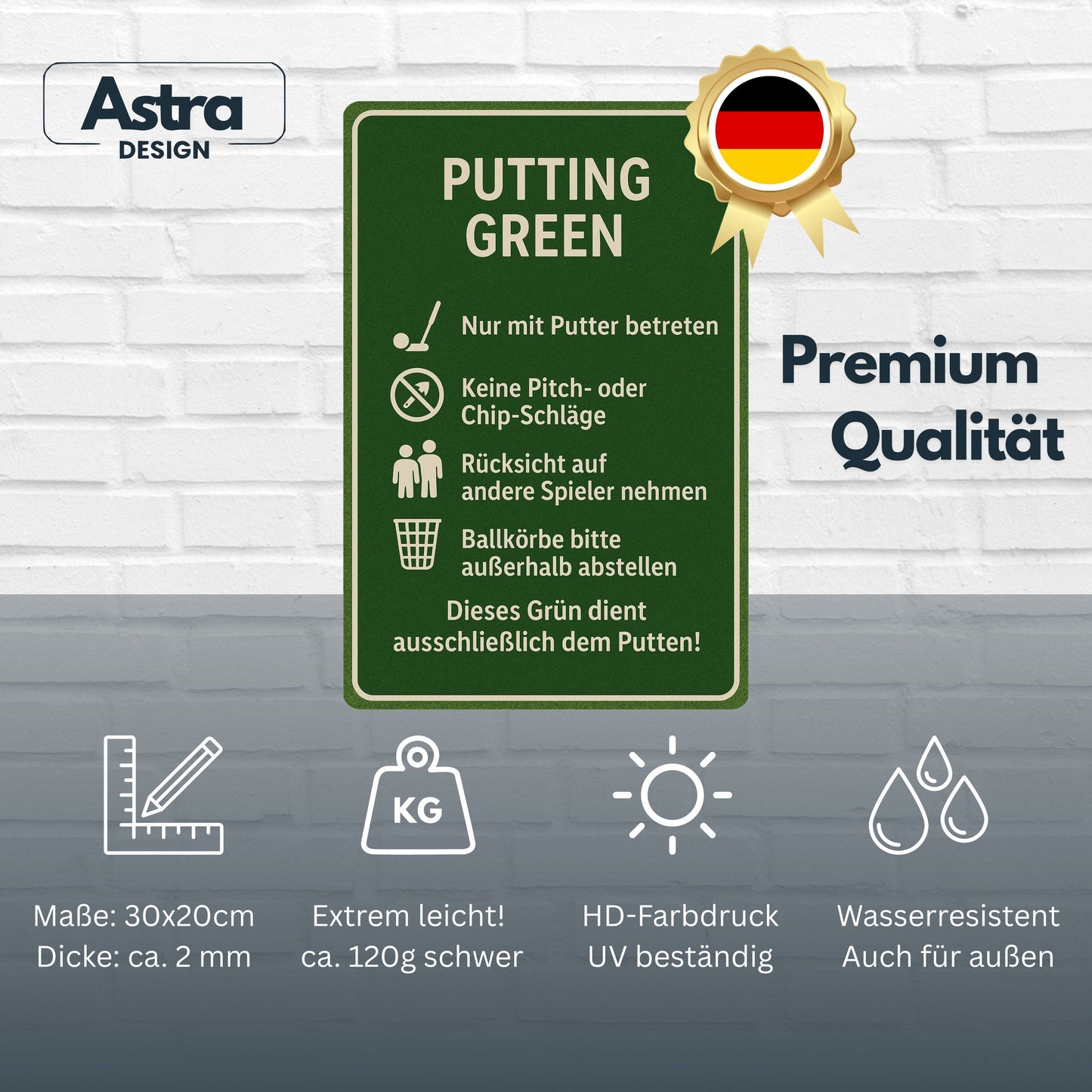 Putting Green Regeln Blechschild