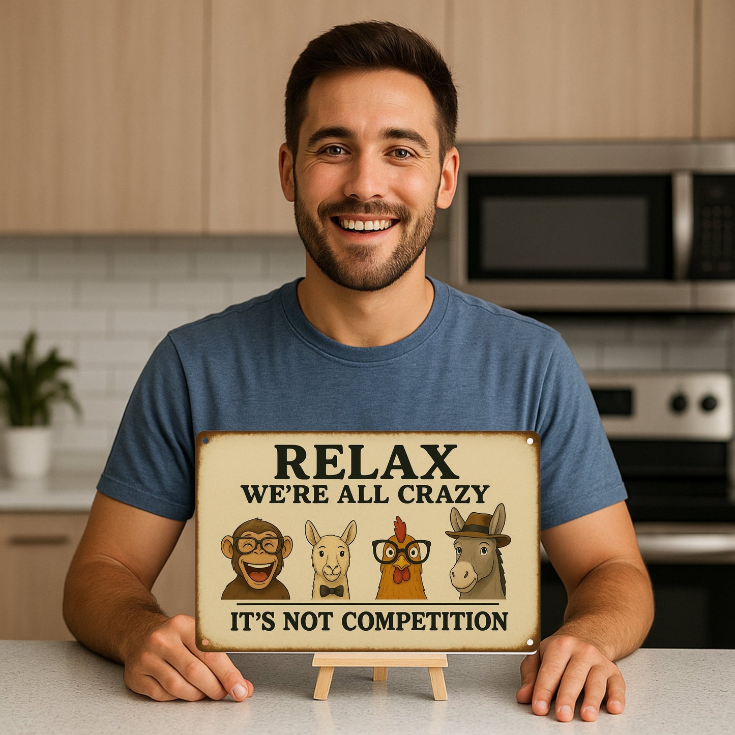 Relax we are all crazy Blechschild