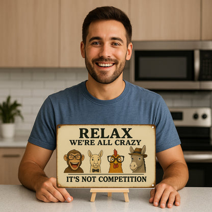 Relax we are all crazy Blechschild