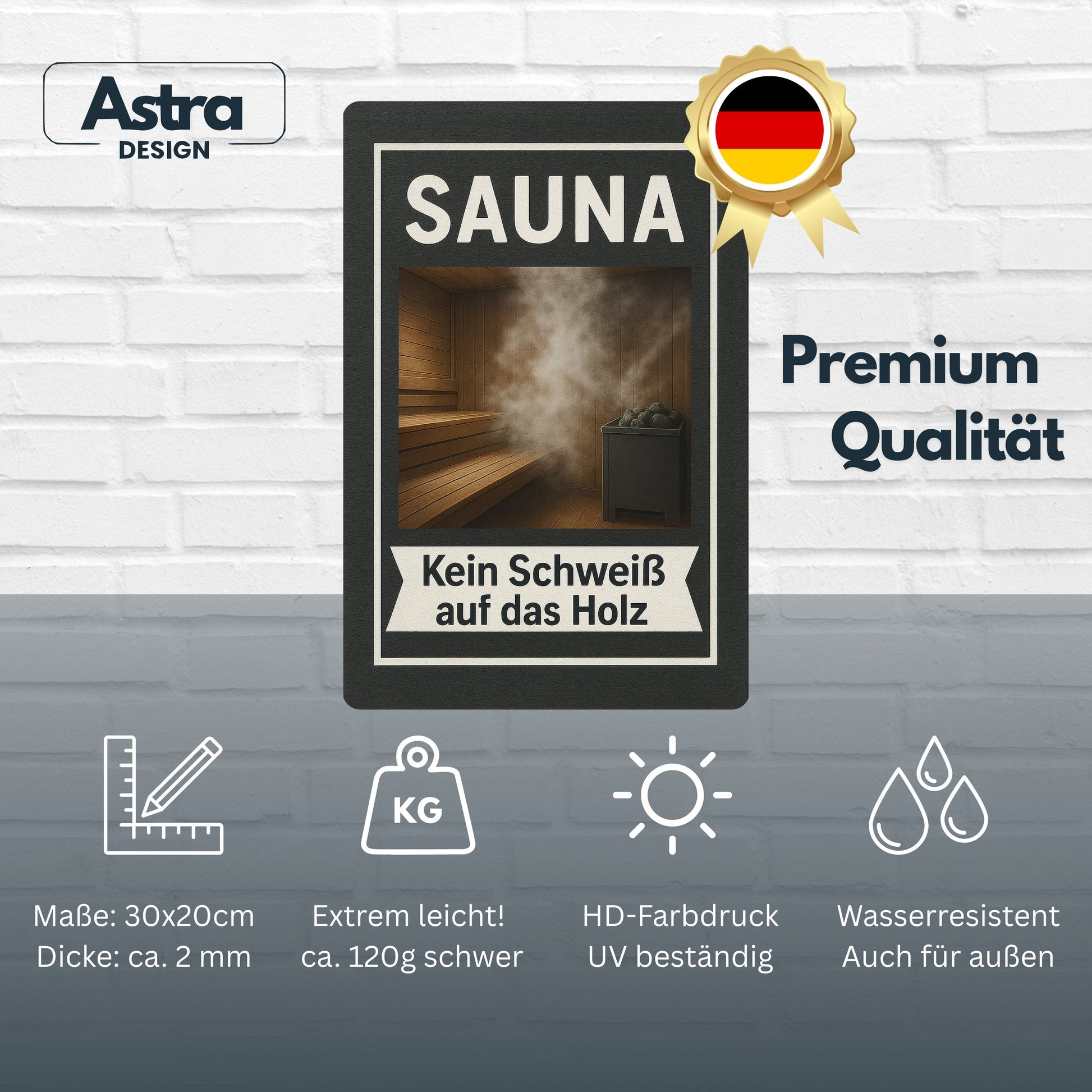 Sauna kein Schweiß Blechschild