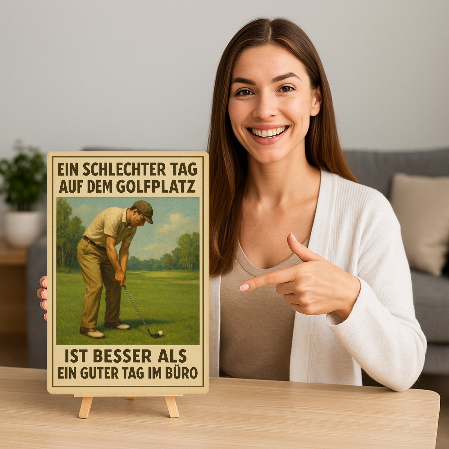 Schlechter Tag Golfplatz Blechschild
