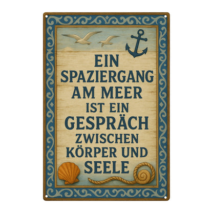 Spaziergang am Meer Blechschild