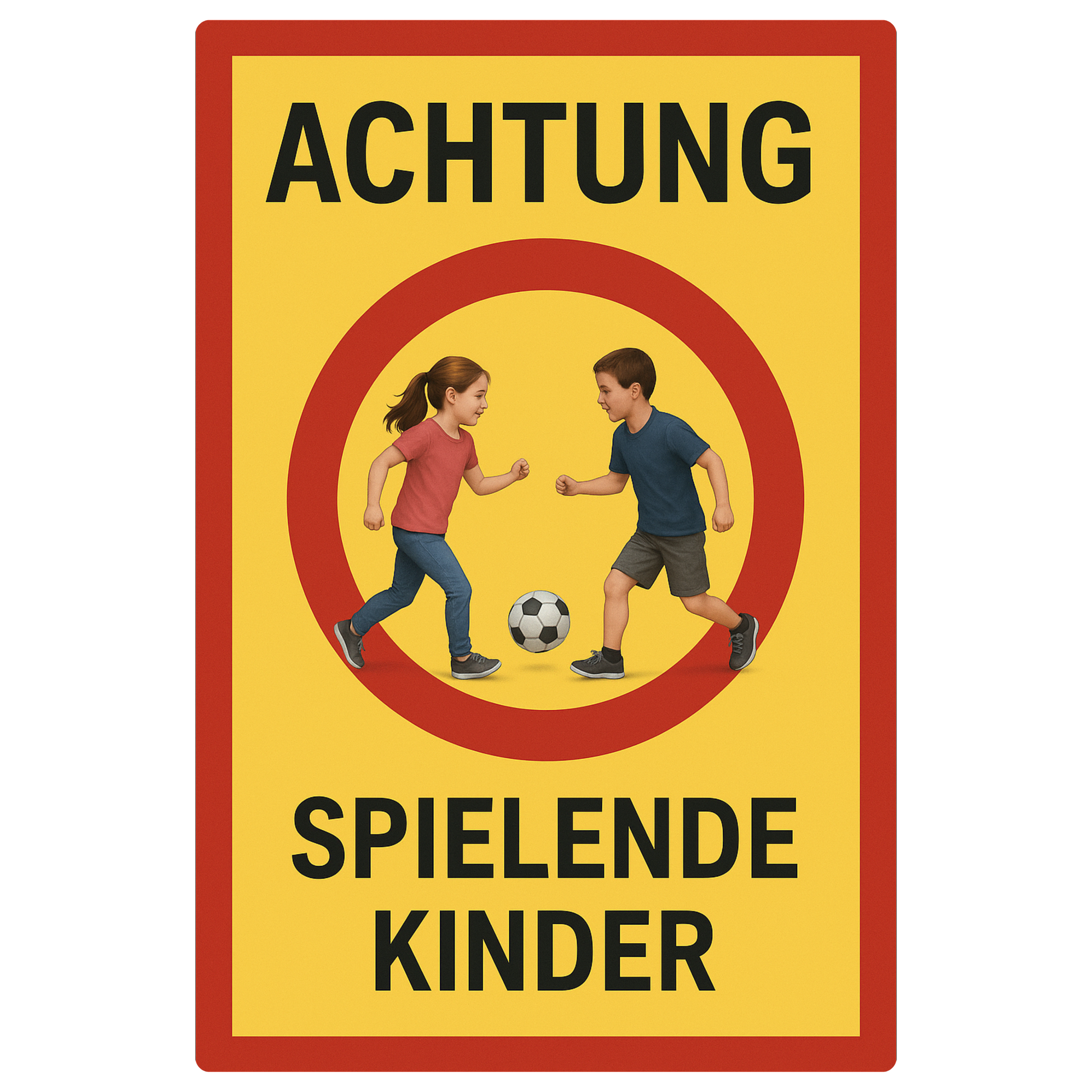 Achtung Spielende Kinder Blechschild