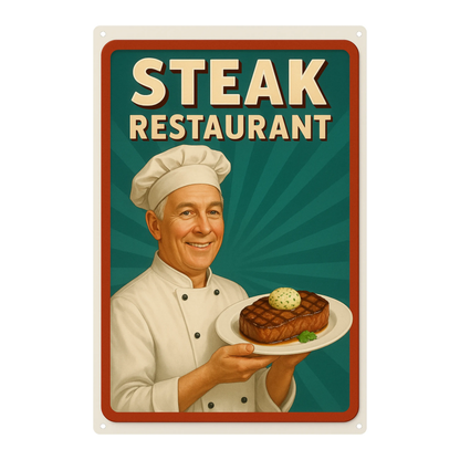 Blechschild Steak Restaurant