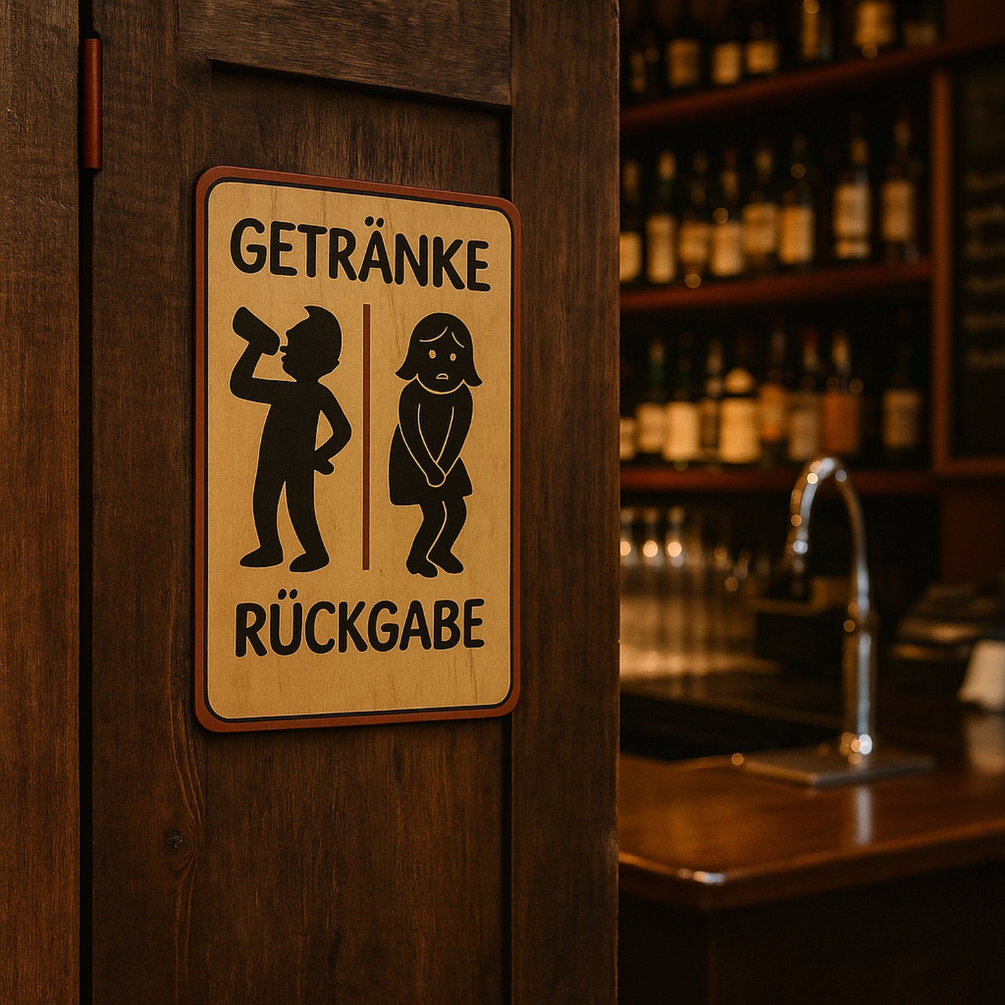 Getränke Rückgabe Toilette Blechschild