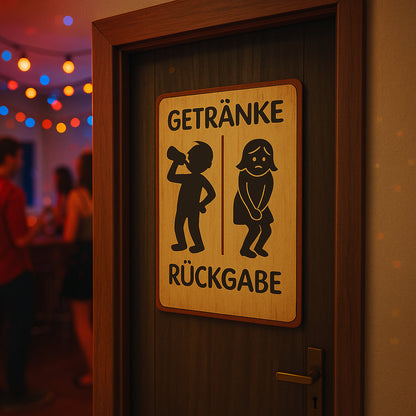 Getränke Rückgabe Toilette Blechschild