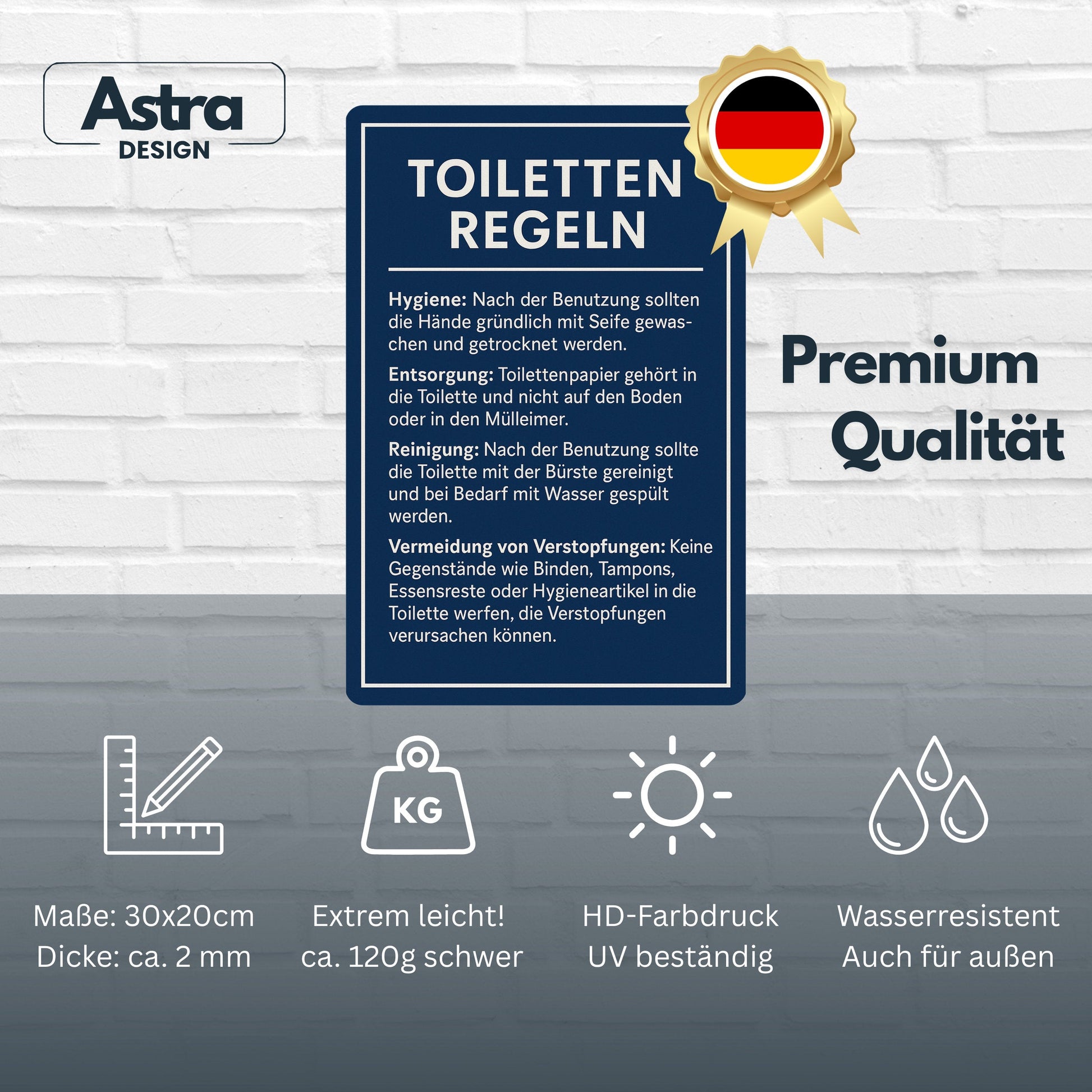 Toiletten Regeln Blechschild