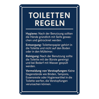 Toiletten Regeln Blechschild