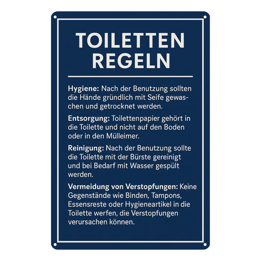Toiletten Regeln Blechschild