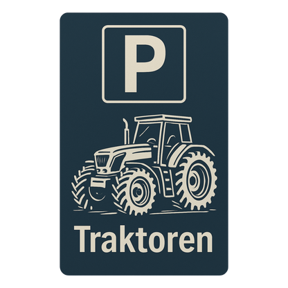 Traktoren Parkplatz Blechschild