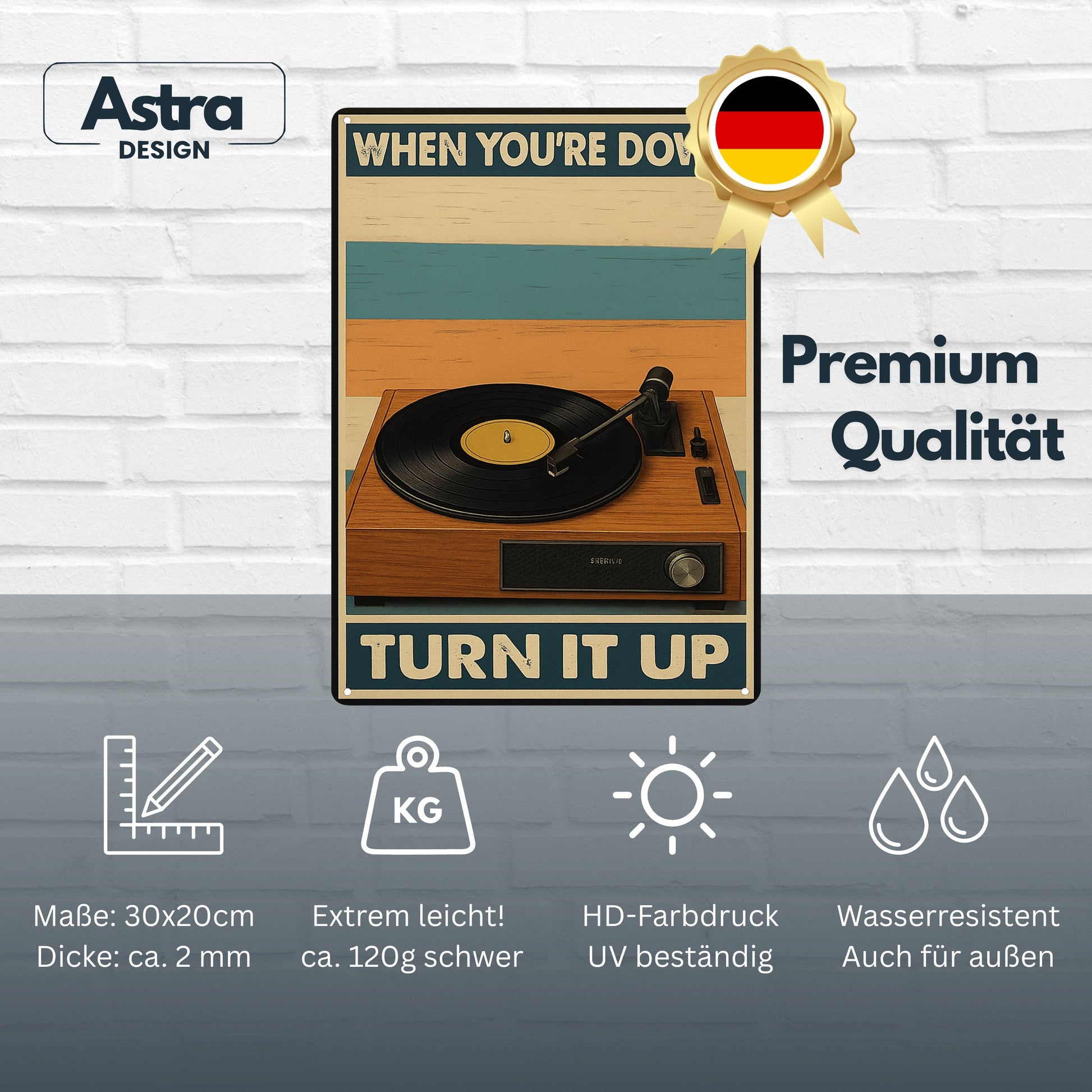 Turn it Up Music Blechschild