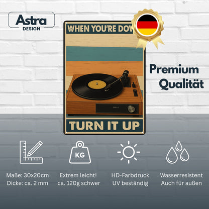 Turn it Up Music Blechschild