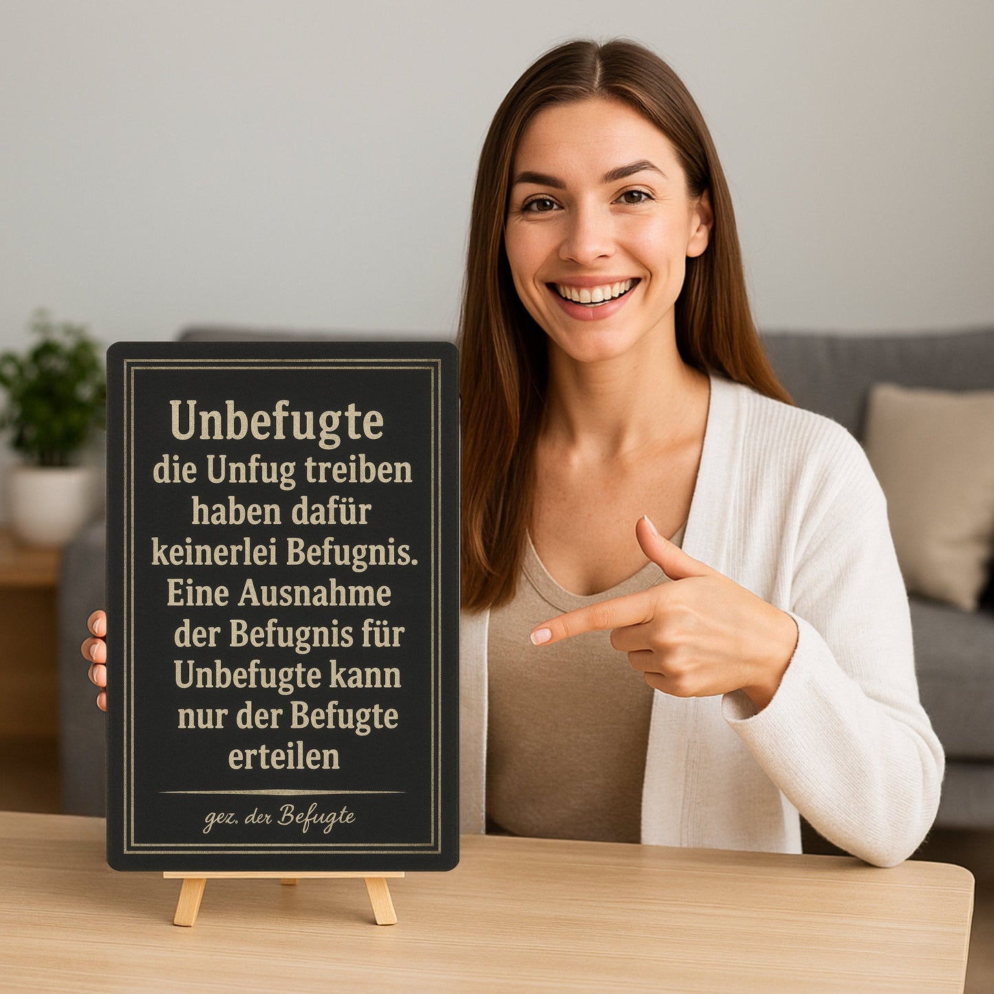 Unbefugte und der Befugte Blechschild