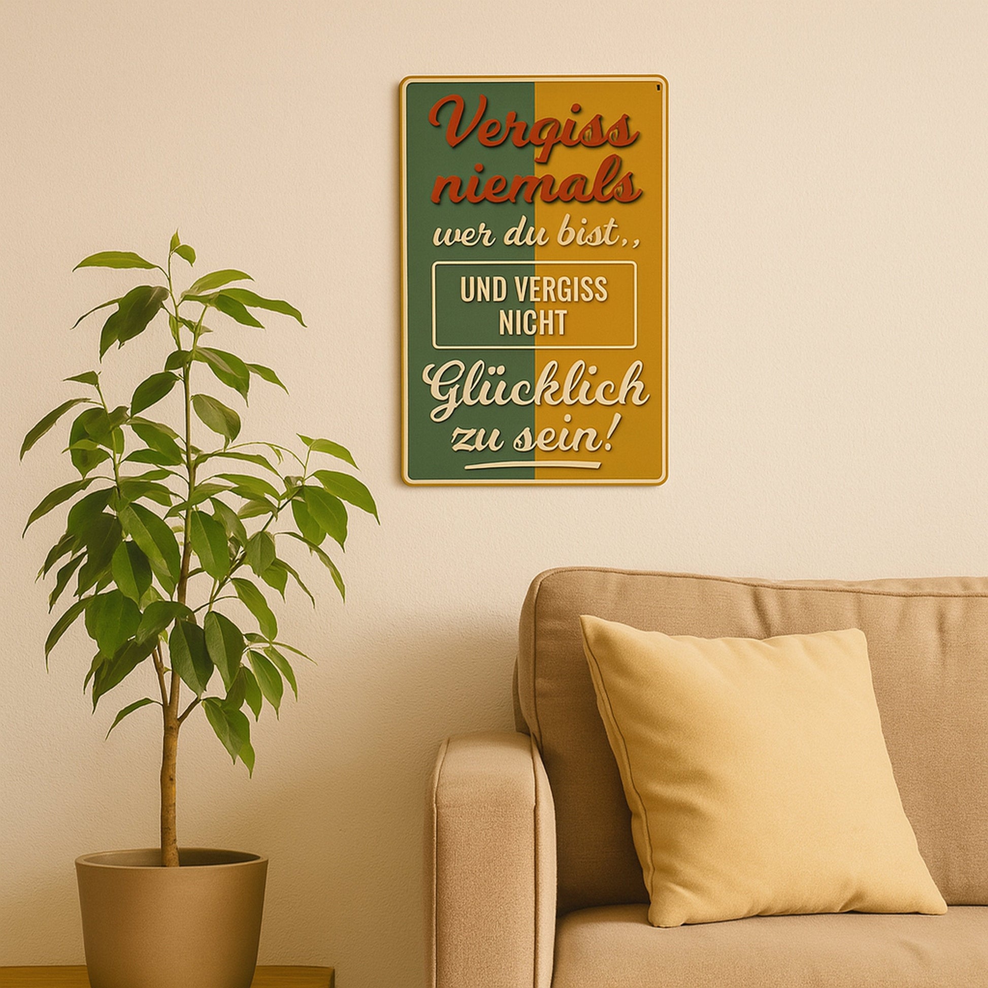 Vergiss niemals Blechschild