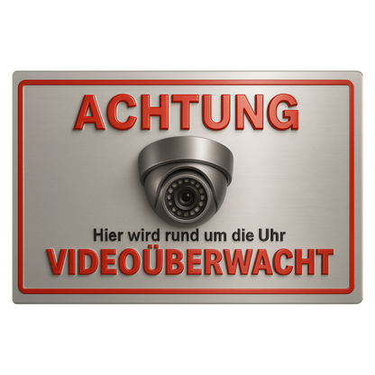 Videoüberwachung Blechschild für Sicherheit