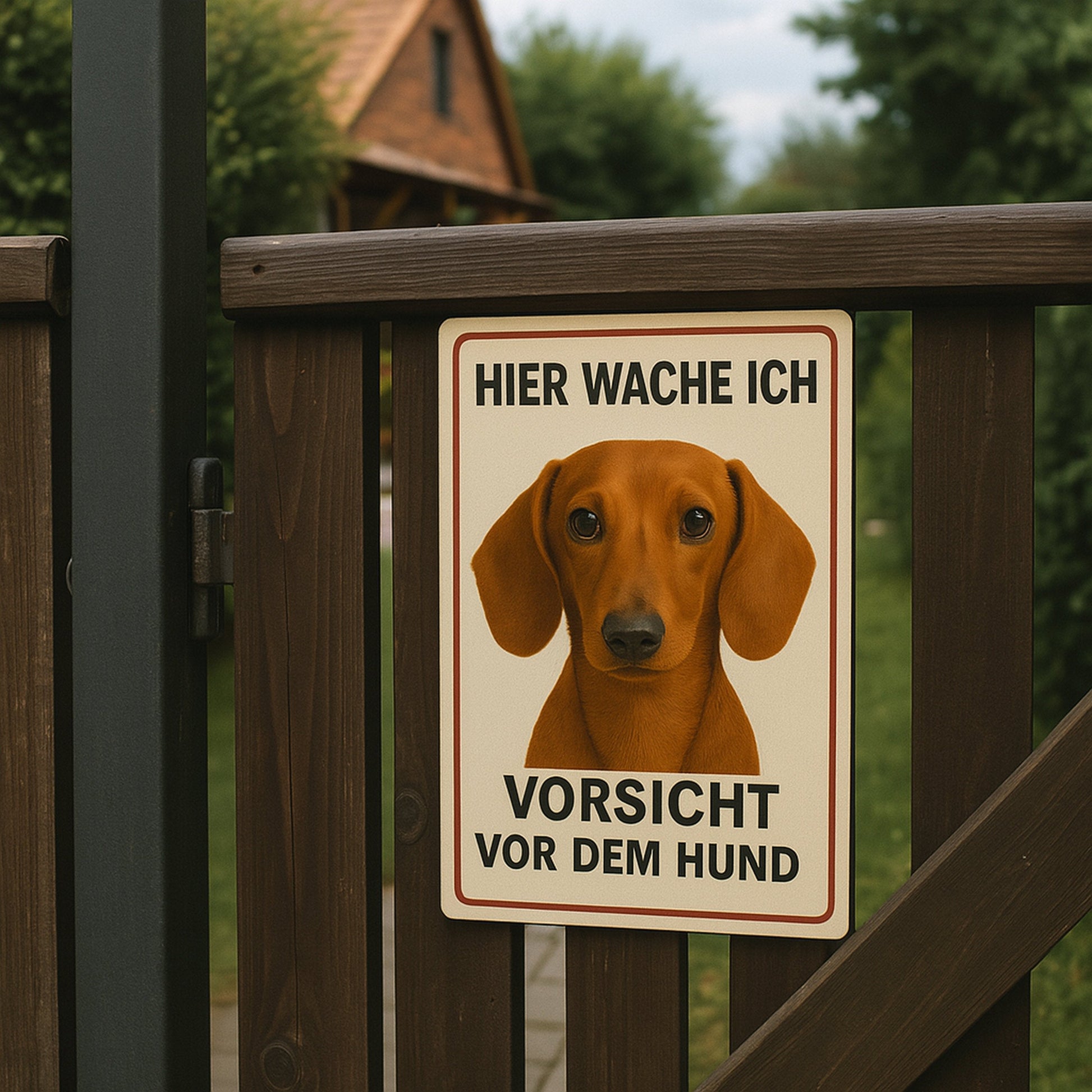 Dackel Hier wache ich Blechschild