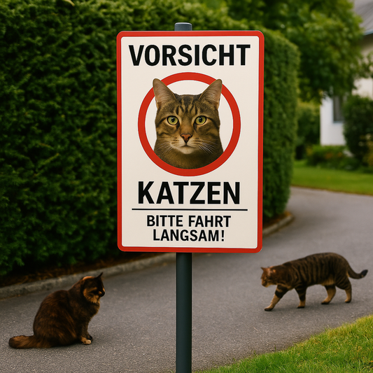 Vorsicht Katzen Blechschild