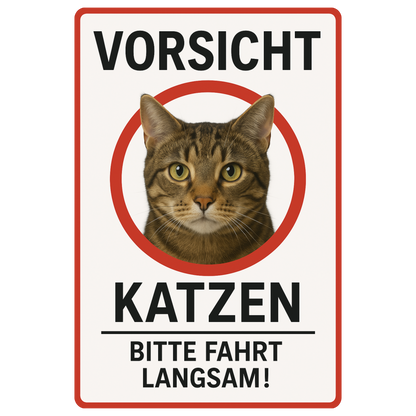 Vorsicht Katzen Blechschild