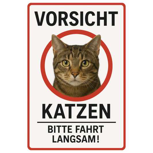 Vorsicht Katzen Blechschild