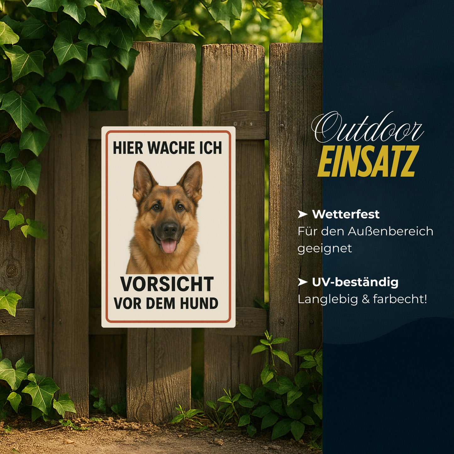 Deutscher Schäferhund Hier wache ich Blechschild