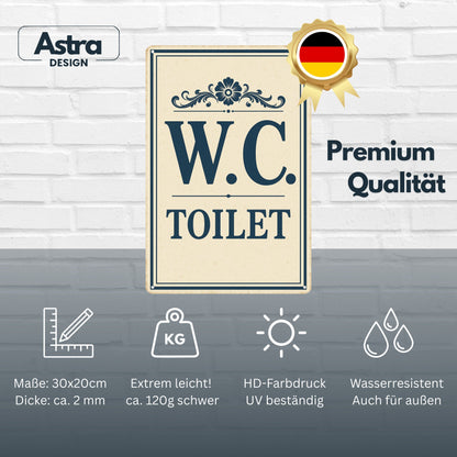 WC Toilet Blechschild