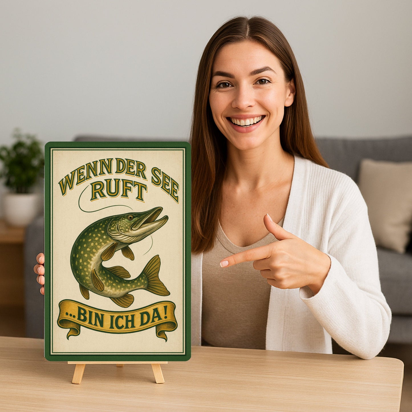 Wenn der See ruft bin ich da Blechschild