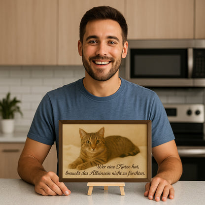 Wer eine Katze hat Blechschild