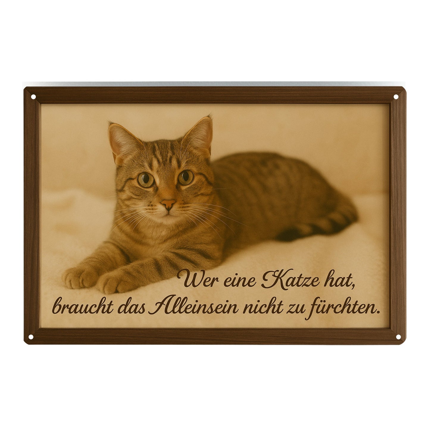 Wer eine Katze hat Blechschild