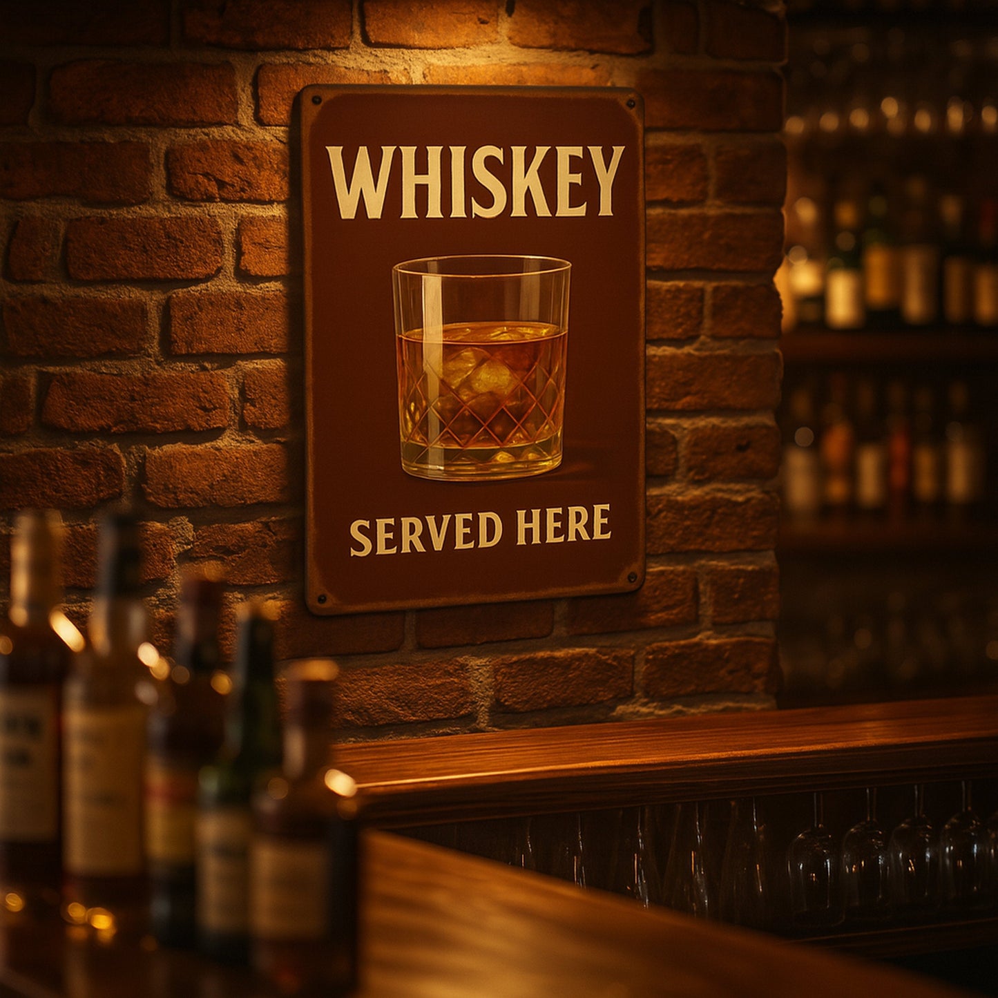 Whiskey Served Here Blechschild
