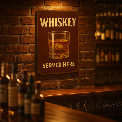 Whiskey Served Here Blechschild