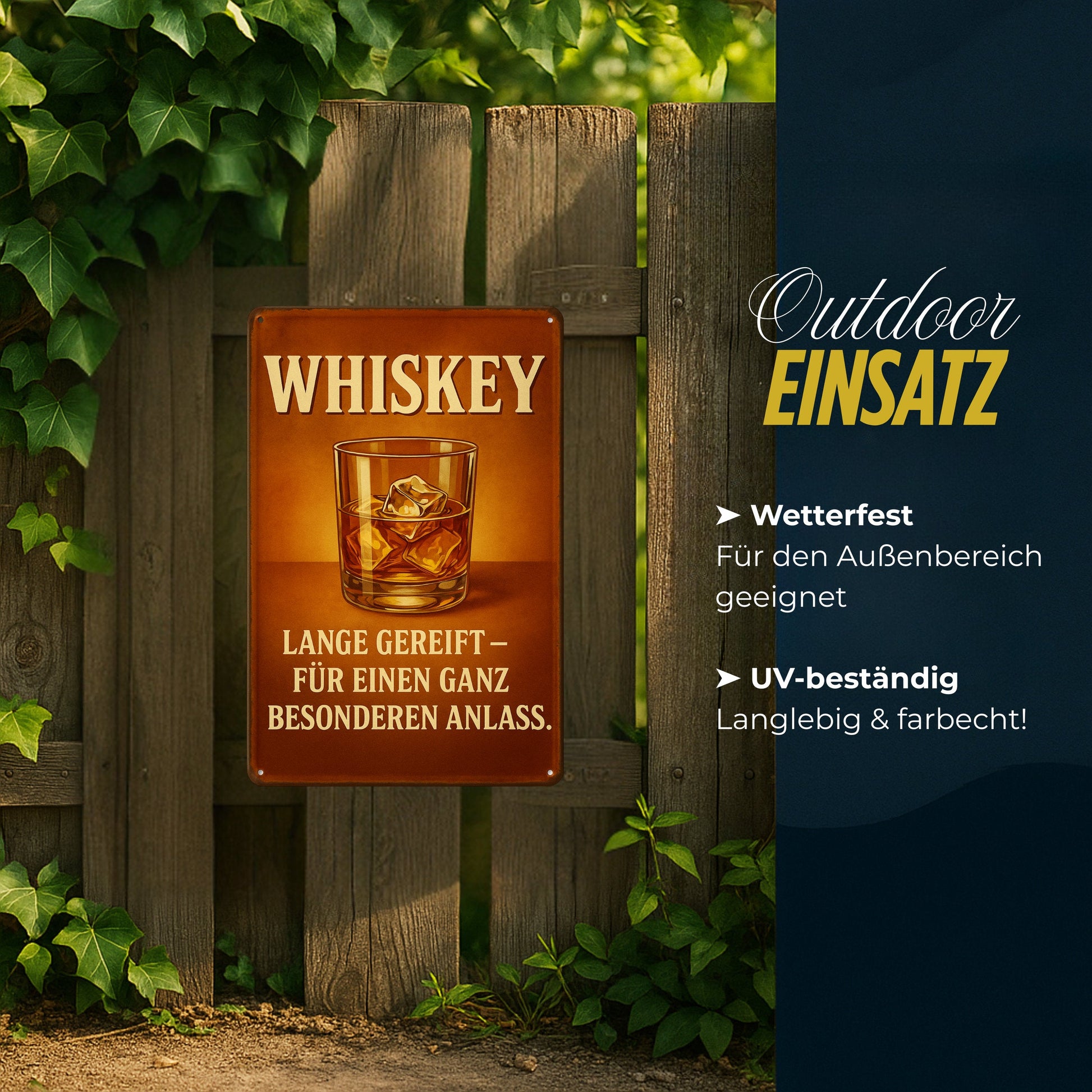 Whiskey lange gereift Blechschild
