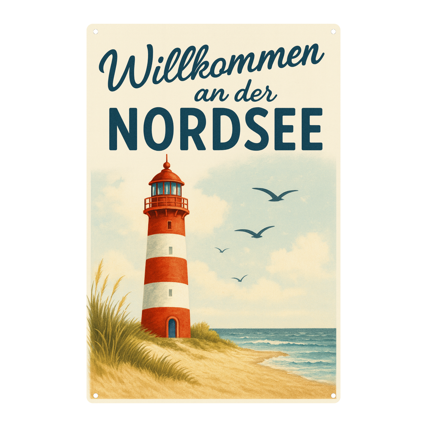 Willkommen an der Nordsee Blechschild