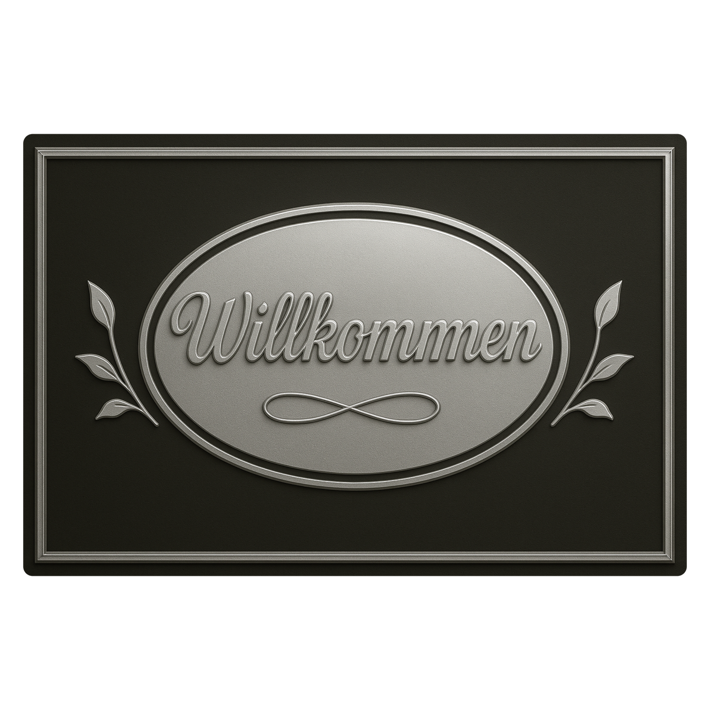 Willkommen Blechschild Silber