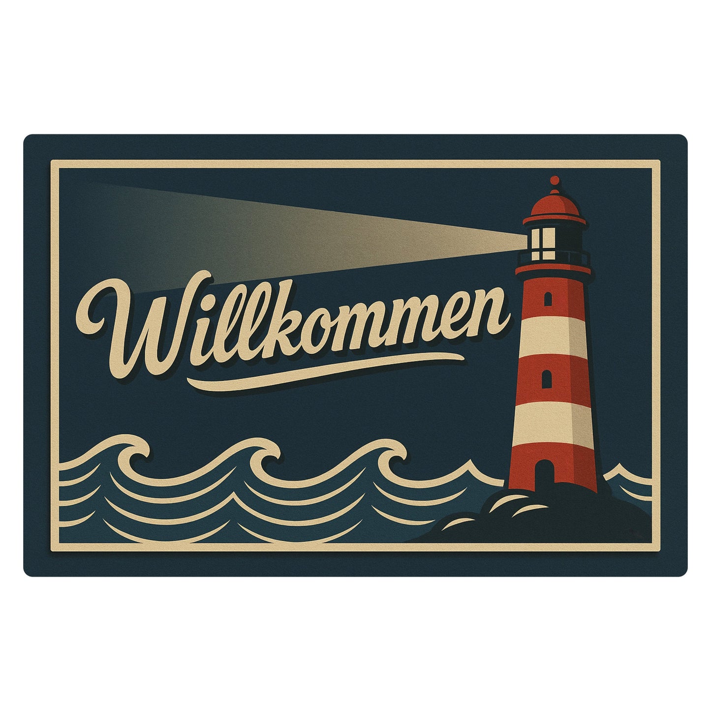 Willkommen Leuchtturm Blechschild